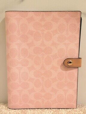 COACH Signature Canvas Notebook Powder Pink